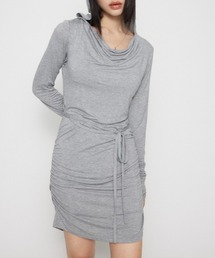 NECK DRAPE ミニワンピース