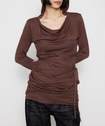 NECK DRAPE ミニワンピース