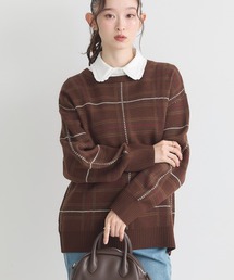 earth music&ecology | チェックジャガードニットプルオーバー(ニット/セーター)