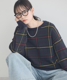 earth music&ecology | チェックジャガードニットプルオーバー(ニット/セーター)