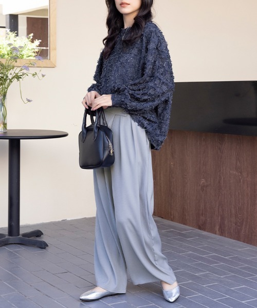 ONEP STAR(ワンピスター)の「フリンジチェックスリーブブラウス(シャツ/ブラウス・レディース・ブラック/ベージュ/ネイビー・MEDIUM)」の14枚目の写真