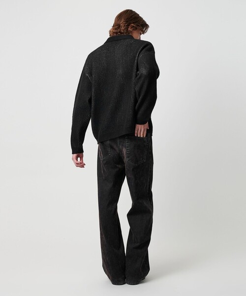 MONKEY TIME（モンキータイム）の「ループヤーン プレーティング ポロシャツ（ニット/セーター・メンズ・ブラック/ベージュ・XL/L/M/S）」の11枚目の写真