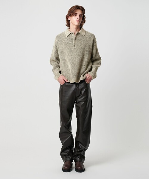 MONKEY TIME（モンキータイム）の「ループヤーン プレーティング ポロシャツ（ニット/セーター・メンズ・ブラック/ベージュ・XL/L/M/S）」の19枚目の写真