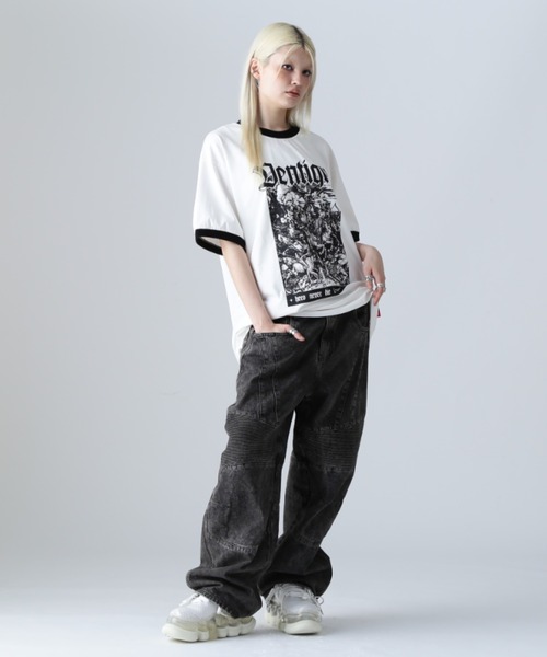 SIS（エスアイエス）の「SIS/エスアイエス/蛇腹ワイドデニム（デニムパンツ・メンズ・ブルー/ブラック・L/M）」の3枚目の写真
