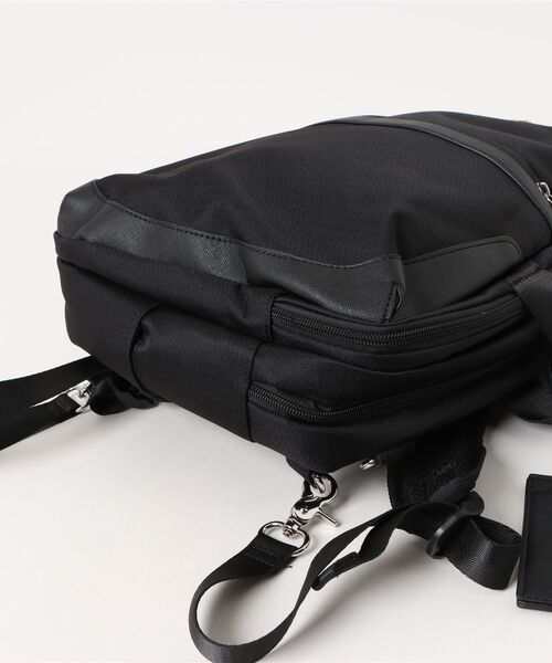 m.f.editorial(エムエフエディトリアル)の「バックパック メンズ ビジネス 鞄 リュック バッグ ショルダー ブリーフ 3WAY クッションポケット コンビ 切替(バックパック/リュック・メンズ・ブラック・FREE)」の4枚目の写真