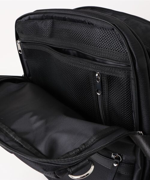 m.f.editorial(エムエフエディトリアル)の「バックパック メンズ ビジネス 鞄 リュック バッグ ショルダー ブリーフ 3WAY クッションポケット コンビ 切替(バックパック/リュック・メンズ・ブラック・FREE)」の5枚目の写真