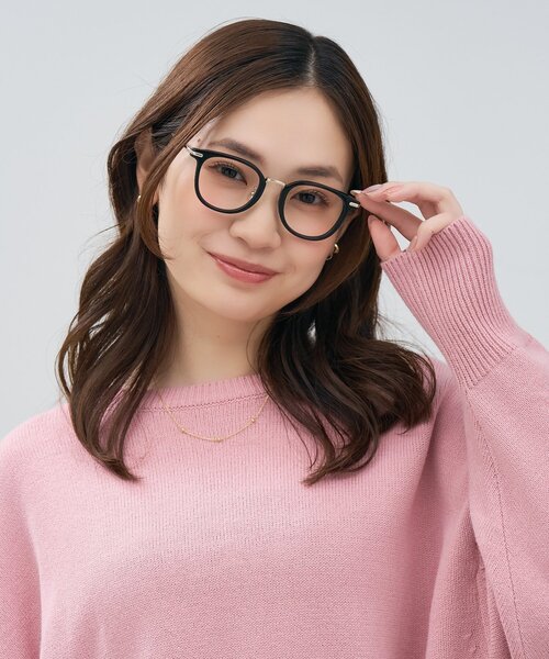 Zoff（ゾフ）の「【水越みさと さんコラボ】Zoff｜Misato Mizukoshi ウェリントン型 メガネ｜中顔面短縮みえ 伊達メガネ 度付き（レンズ交換券付き）  大人可愛い ユニセックス（メガネ・レディース・グリーン/ブラック/ブラウン系その他5・FREE）」の10枚目の写真
