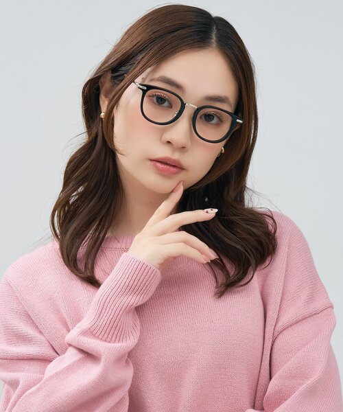 Zoff（ゾフ）の「【水越みさと さんコラボ】Zoff｜Misato Mizukoshi ウェリントン型 メガネ｜中顔面短縮みえ 伊達メガネ 度付き（レンズ交換券付き）  大人可愛い ユニセックス（メガネ・レディース・グリーン/ブラック/ブラウン系その他5・FREE）」の11枚目の写真