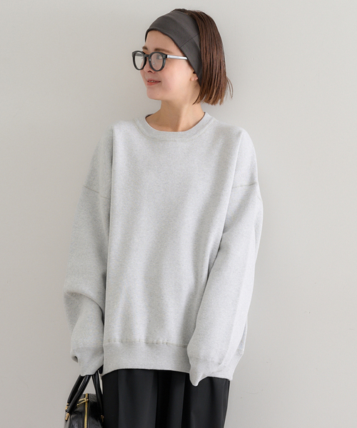 U by SPICK&SPAN(ユーバイスピックアンドスパン)の「スウェットライクニット(ニット/セーター・レディース・ピンク/ネイビー/ライトグレー・FREE)」の2枚目の写真