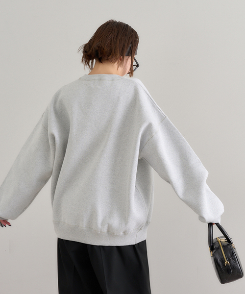 U by SPICK&SPAN(ユーバイスピックアンドスパン)の「スウェットライクニット(ニット/セーター・レディース・ピンク/ネイビー/ライトグレー・FREE)」の6枚目の写真