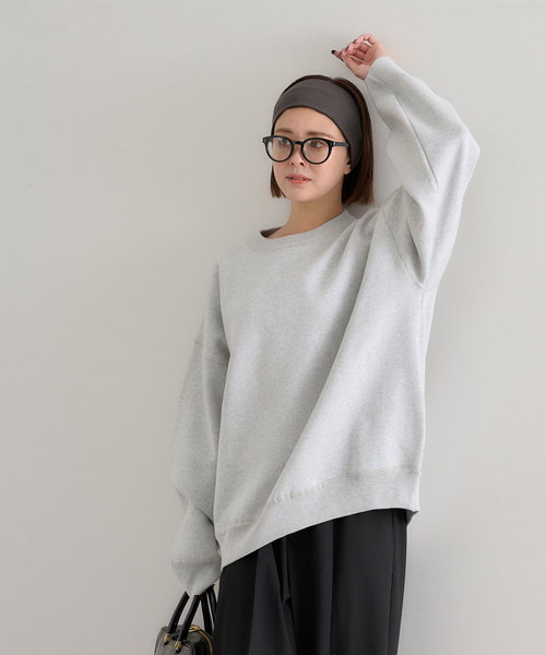 U by SPICK&SPAN(ユーバイスピックアンドスパン)の「スウェットライクニット(ニット/セーター・レディース・ピンク/ネイビー/ライトグレー・FREE)」の8枚目の写真