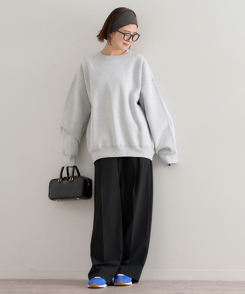 U by SPICK&SPAN(ユーバイスピックアンドスパン)の「スウェットライクニット(ニット/セーター・レディース・ピンク/ネイビー/ライトグレー・FREE)」の10枚目の写真