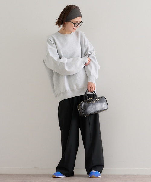 U by SPICK&SPAN(ユーバイスピックアンドスパン)の「スウェットライクニット(ニット/セーター・レディース・ピンク/ネイビー/ライトグレー・FREE)」の11枚目の写真