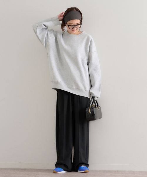 U by SPICK&SPAN(ユーバイスピックアンドスパン)の「スウェットライクニット(ニット/セーター・レディース・ピンク/ネイビー/ライトグレー・FREE)」の13枚目の写真