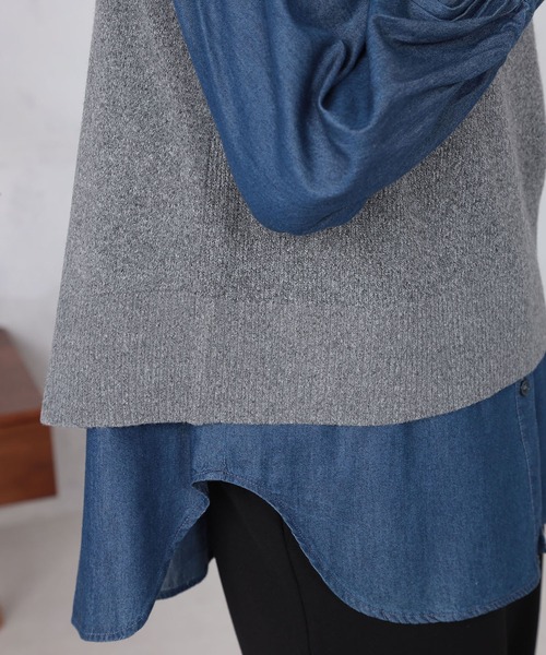 GALLORIA（ギャローリア）の「バックスリットニットベスト（ベスト・レディース・グレー/モカ・S/M/L/LL）」の5枚目の写真