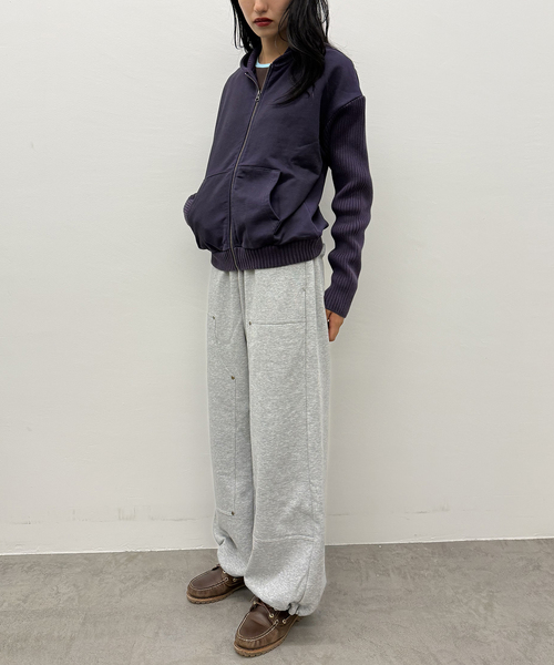 Oriens JOURNAL STANDARD（オリエンス ジャーナルスタンダード）の「ニットドッキングフーディー（その他アウター・レディース・パープル/グレー/マスタード・FREE）」の3枚目の写真