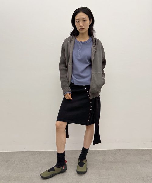 Oriens JOURNAL STANDARD（オリエンス ジャーナルスタンダード）の「ニットドッキングフーディー（その他アウター・レディース・パープル/グレー/マスタード・FREE）」の17枚目の写真