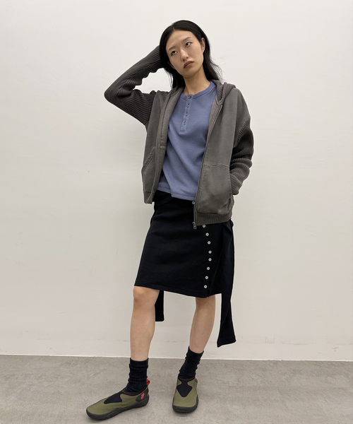 Oriens JOURNAL STANDARD（オリエンス ジャーナルスタンダード）の「ニットドッキングフーディー（その他アウター・レディース・パープル/グレー/マスタード・FREE）」の18枚目の写真