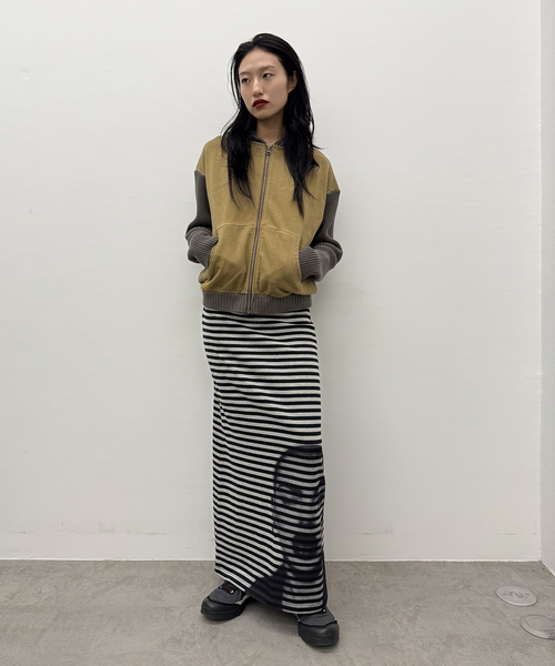 Oriens JOURNAL STANDARD（オリエンス ジャーナルスタンダード）の「ニットドッキングフーディー（その他アウター・レディース・パープル/グレー/マスタード・FREE）」の6枚目の写真