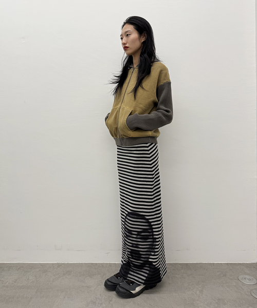 Oriens JOURNAL STANDARD（オリエンス ジャーナルスタンダード）の「ニットドッキングフーディー（その他アウター・レディース・パープル/グレー/マスタード・FREE）」の7枚目の写真