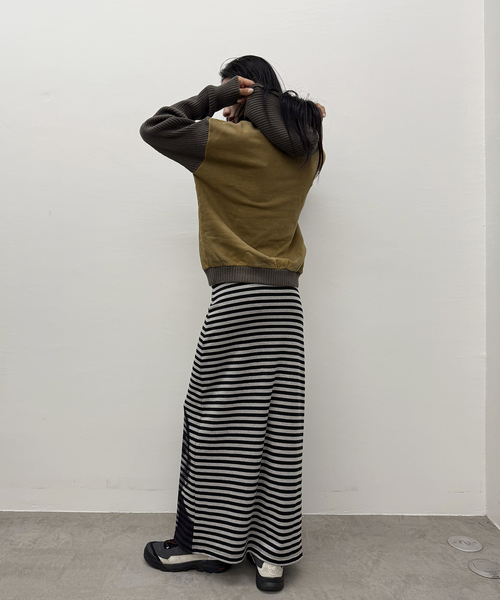 Oriens JOURNAL STANDARD（オリエンス ジャーナルスタンダード）の「ニットドッキングフーディー（その他アウター・レディース・パープル/グレー/マスタード・FREE）」の10枚目の写真