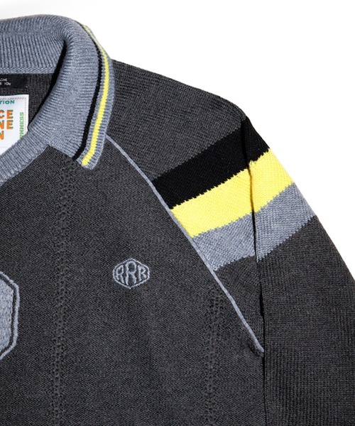RICE NINE TEN(ライスナインテン)の「KNIT GAME SHIRT(ニット/セーター・メンズ・ダークグレー・1/2)」の4枚目の写真