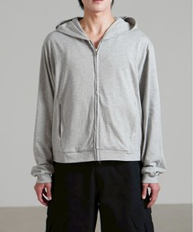 【Chikashitsu +】light touch cropped hoodie / 【チカシツプラス】ライトタッチクロップドパーカー