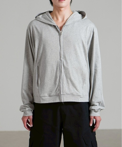 Chrgjhfyujhdry様　トップス　グレー　即日発送 セール】【Chikashitsu +】light touch cropped hoodie