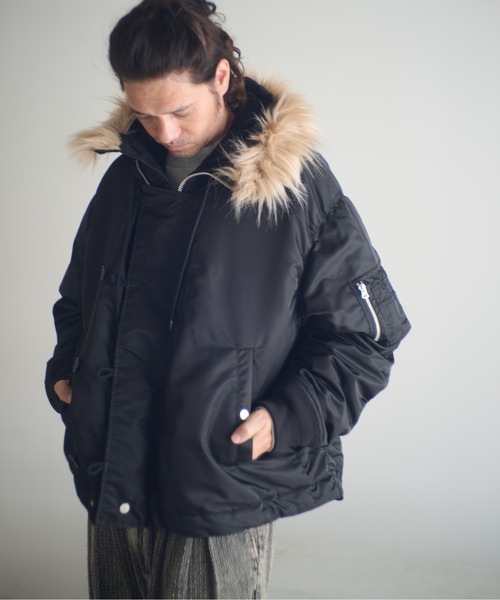ADAM PATEK（アダムパテック）の「ADAMPATEK/N-2.5B jacket/N2.5Bフライトジャケット（ミリタリージャケット・メンズ・ブラック/オリーブ・1/2）」の2枚目の写真