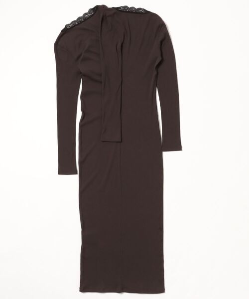 JOHN LAWRENCE SULLIVAN(ジョンローレンスサリバン)の「DOCKING LONG RIB DRESS(ワンピース・レディース・ブラウン・ONE SIZE)」の2枚目の写真