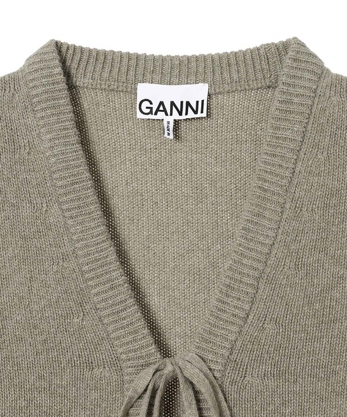GANNI(ガニー)の「GANNI Future Wool Mix Short Sleeve Cardigan K2432(カーディガン/ボレロ・レディース・ベージュ・X-SMALL)」の3枚目の写真