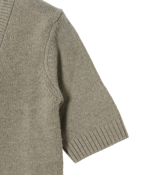 GANNI(ガニー)の「GANNI Future Wool Mix Short Sleeve Cardigan K2432(カーディガン/ボレロ・レディース・ベージュ・X-SMALL)」の4枚目の写真