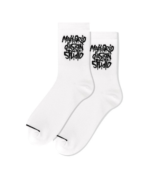 mahagrid/マハグリッド』 SLASH LOGO CREW SOCKS/スラッシュロゴ靴下