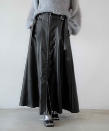 theory 21AW リアルレザー　羊革カジュアルスカート　黒　P レディースのスカート（合成皮革/人工皮革）ファッション通販