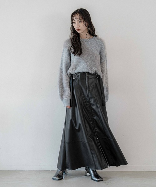 HARE（ハレ）の「ハイショクステッチフレアスカート(HARE)（スカート・レディース・ボルドー/ブラック・FREE）」の10枚目の写真