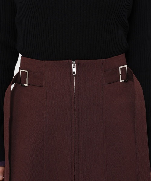 HARE（ハレ）の「ハイショクステッチフレアスカート(HARE)（スカート・レディース・ボルドー/ブラック・FREE）」の5枚目の写真