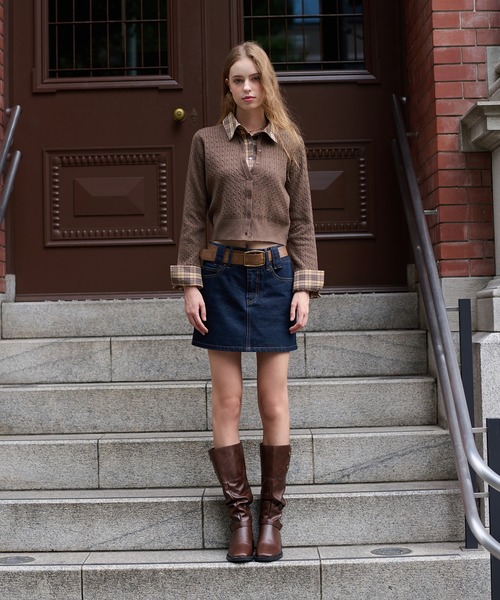 hazyl(ヘイジル)の「stitch denim skirt / ステッチデニムスカート(スカート・レディース・ブラック/ブルー・SMALL/MEDIUM)」の14枚目の写真