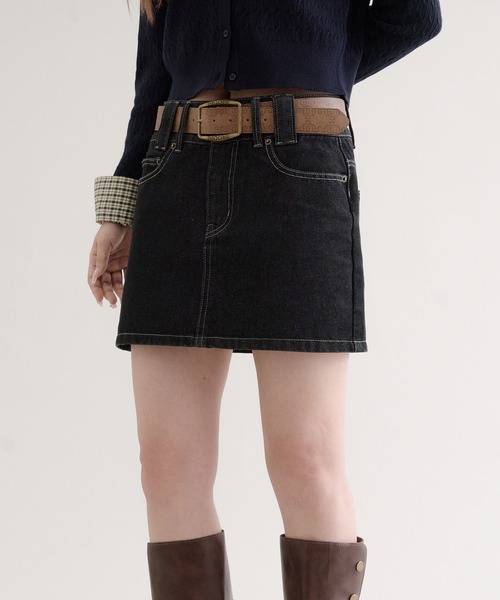 hazyl(ヘイジル)の「stitch denim skirt / ステッチデニムスカート(スカート・レディース・ブラック/ブルー・SMALL/MEDIUM)」の22枚目の写真