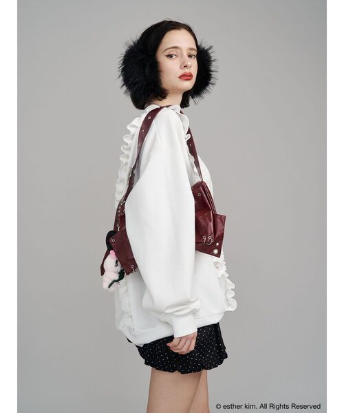 jouetie（ジュエティ）の「【Esther Bunny×jouetie】フリルプルオーバー スウェット トレーナー（スウェット・レディース・グレー/オフホワイト・MEDIUM）」の14枚目の写真