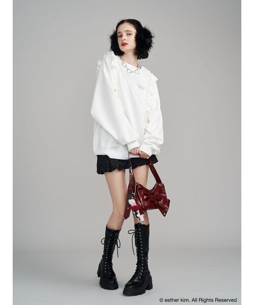 Esther Bunny×jouetie】フリルプルオーバー スウェット