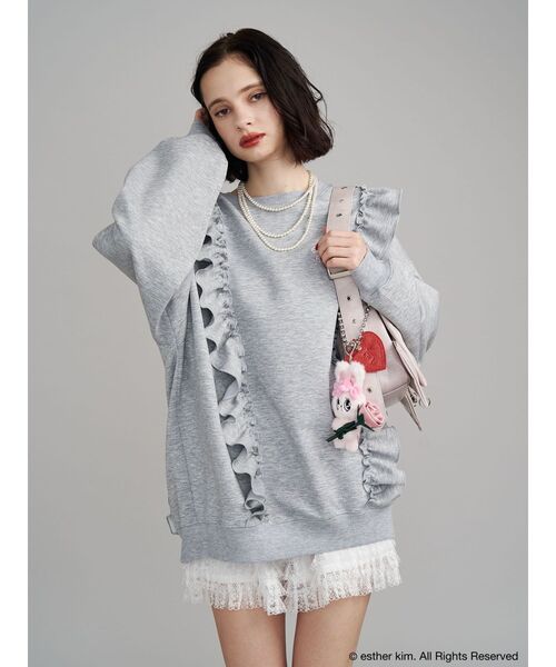 Esther Bunny×jouetie】フリルプルオーバー スウェット