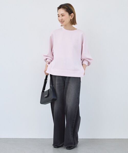 AMERICAN HOLIC(アメリカンホリック)の「サイドスリットダンボールプルオーバー(スウェット・レディース・チョコ/杢グレー/ブラック/ネイビー/ピンク・M/L)」の11枚目の写真