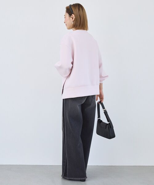 AMERICAN HOLIC(アメリカンホリック)の「サイドスリットダンボールプルオーバー(スウェット・レディース・チョコ/杢グレー/ブラック/ネイビー/ピンク・M/L)」の12枚目の写真