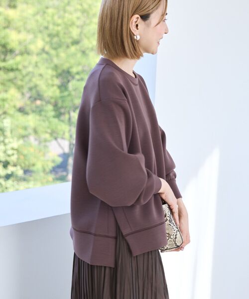 AMERICAN HOLIC(アメリカンホリック)の「サイドスリットダンボールプルオーバー(スウェット・レディース・チョコ/杢グレー/ブラック/ネイビー/ピンク・M/L)」の14枚目の写真