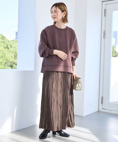 AMERICAN HOLIC(アメリカンホリック)の「サイドスリットダンボールプルオーバー(スウェット・レディース・チョコ/杢グレー/ブラック/ネイビー/ピンク・M/L)」の16枚目の写真