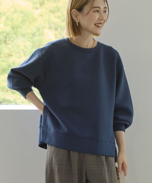 AMERICAN HOLIC(アメリカンホリック)の「サイドスリットダンボールプルオーバー(スウェット・レディース・チョコ/杢グレー/ブラック/ネイビー/ピンク・M/L)」の18枚目の写真