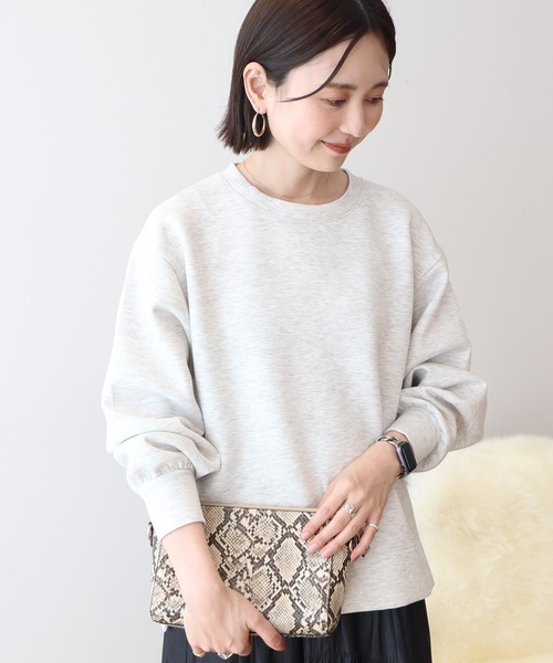 AMERICAN HOLIC(アメリカンホリック)の「サイドスリットダンボールプルオーバー(スウェット・レディース・チョコ/杢グレー/ブラック/ネイビー/ピンク・M/L)」の3枚目の写真