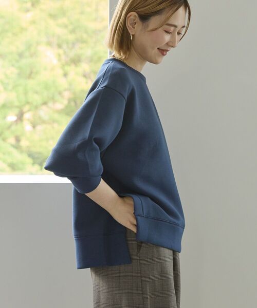 AMERICAN HOLIC(アメリカンホリック)の「サイドスリットダンボールプルオーバー(スウェット・レディース・チョコ/杢グレー/ブラック/ネイビー/ピンク・M/L)」の4枚目の写真