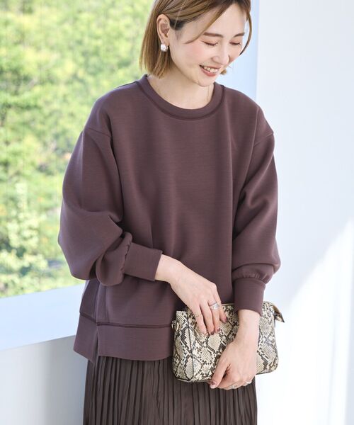 AMERICAN HOLIC(アメリカンホリック)の「サイドスリットダンボールプルオーバー(スウェット・レディース・チョコ/杢グレー/ブラック/ネイビー/ピンク・M/L)」の6枚目の写真