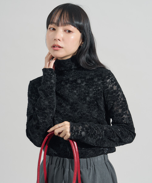 セール】起毛レーストップス/シアートップス（Tシャツ/カットソー